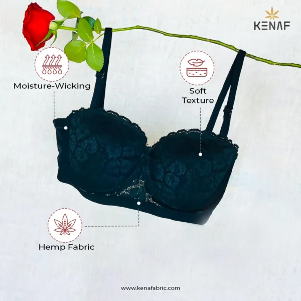 Midnight Lace Temptation: Luxe Padded Wired Bra - Image 2